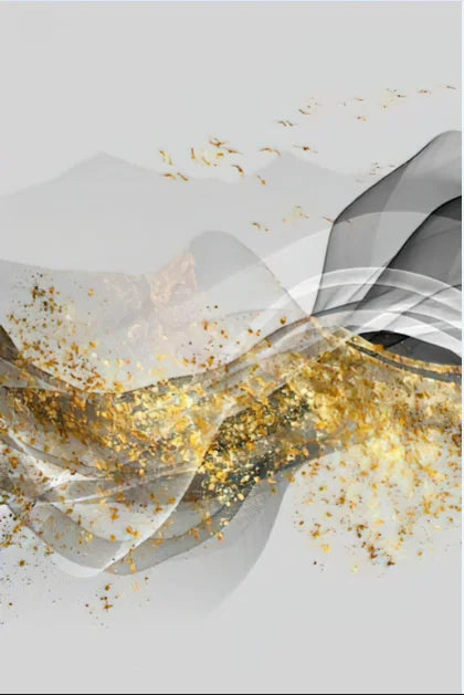 Golden Flowing Mountain Landscape Wall Art Fine Art Canvas Prints Pictures For Living Room Dining Room Auspicious Art For Contemporary Interiors 2025 0