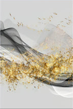 Golden Flowing Mountain Landscape Wall Art Fine Art Canvas Prints Pictures For Living Room Dining Room Auspicious Art For Contemporary Interiors 2025 0