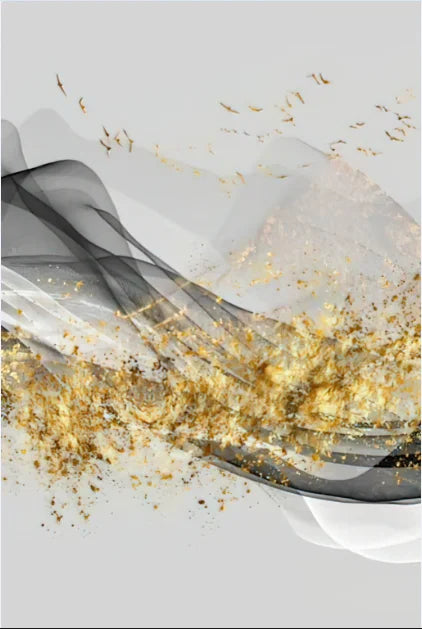 Golden Flowing Mountain Landscape Wall Art Fine Art Canvas Prints Pictures For Living Room Dining Room Auspicious Art For Contemporary Interiors 2025 0