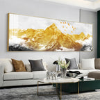 Golden Mountain Landscape Wide Format Wall Art Fine Art Canvas Prints Big Sizes Pictures For Above The Sofa Picture For Above The Bed