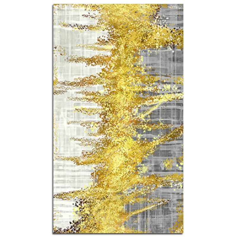 Golden Rain Abstract Auspicious Wall Art Fine Art Canvas Prints Vertical Format Pictures For Living Room Foyer Entranceway Corridor Wall Decor 2025