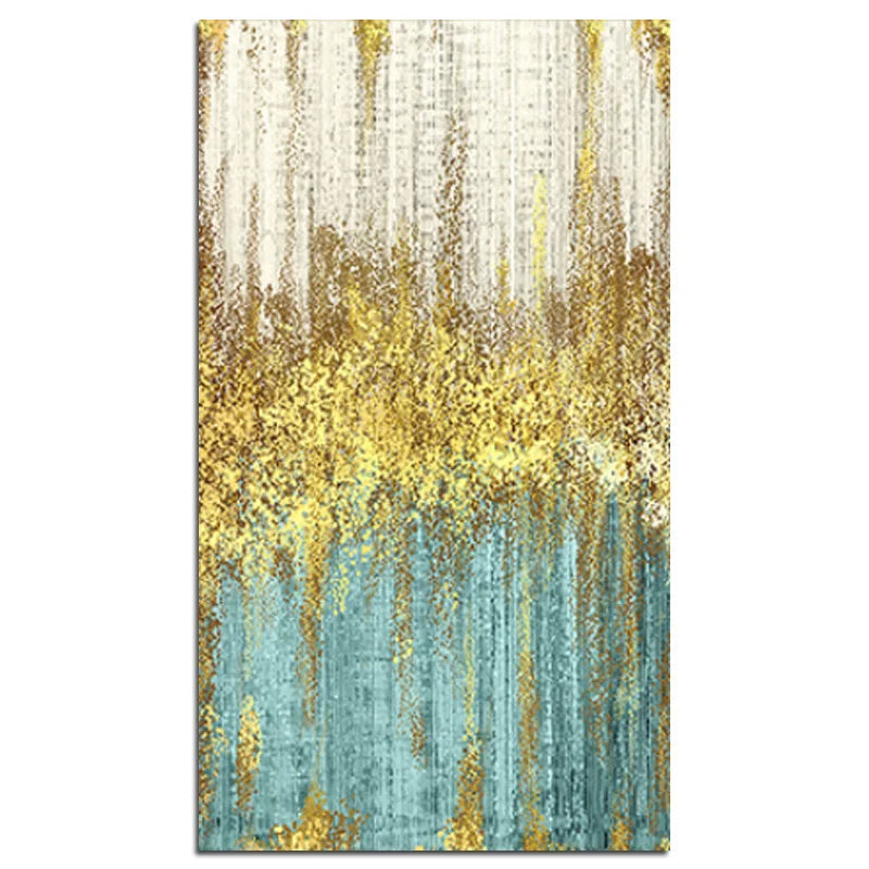 Golden Rain Abstract Auspicious Wall Art Fine Art Canvas Prints Vertical Format Pictures For Living Room Foyer Entranceway Corridor Wall Decor 2025