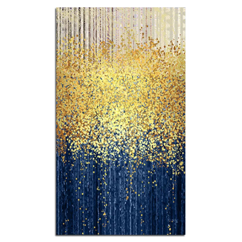 Golden Rain Abstract Auspicious Wall Art Fine Art Canvas Prints Vertical Format Pictures For Living Room Foyer Entranceway Corridor Wall Decor 2025