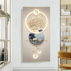 Golden Tree Of Life Auspicious Abstract Wall Art Fine Art Canvas Prints Pictures For Living Room Dining Room Kitchen Light Luxury Foyer Art Decor