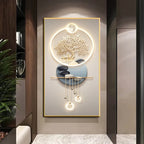 Golden Tree Of Life Auspicious Abstract Wall Art Fine Art Canvas Prints Pictures For Living Room Dining Room Kitchen Light Luxury Foyer Art Decor