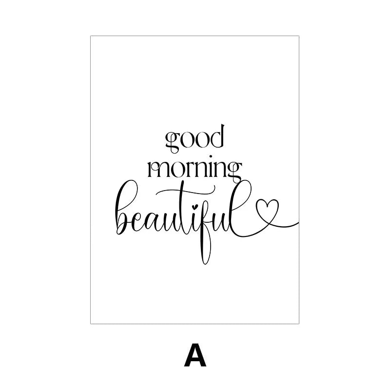 Text 'good morning beautiful' with a heart on a white background