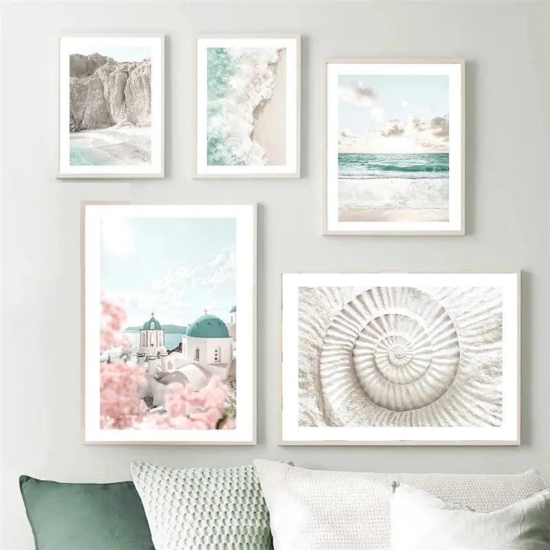 Greek Island Landscape Gallery Wall Art Fine Art Prints Pictures Of Santorini Posters For Living Room Bedroom Simple Decor For Modern Living