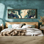 Green Blue Abstract Landscape Canvas Print – Large Modern Nature‑Inspired Wall Art for Living Room, Hallway and Contemporary Décor