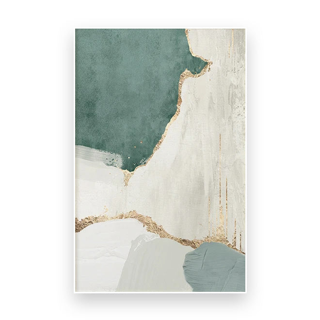 Green Brown Nordic Abstract Geomorphic Wall Art Fine Art Canvas Prints Pictures For Modern Apartment Living Room Home Office Art Decor