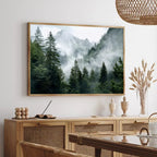 Green Mountain Misty Forest Wilderness Wall Art Fine Art Canvas Prints Modern Landscape Pictures Of Calm For Living Room Dining Room Home Decor 2025