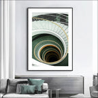 Green Stripe Overlaid Arches Wall Art Fine Art Canvas Prints Classic Architectural Abstract Pictures For Modern Apartment Living Room Dining Room Art Decor