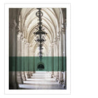 Green Stripe Overlaid Arches Wall Art Fine Art Canvas Prints Classic Architectural Abstract Pictures For Modern Apartment Living Room Dining Room Art Decor