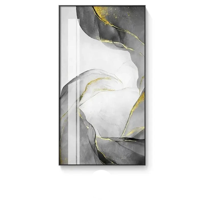 Grey Golden Liquid Marble Wall Art Fine Art Canvas Prints Modern Abstract Pictures For Living Room Dining Room Bedroom Art For Contemporary Interiors