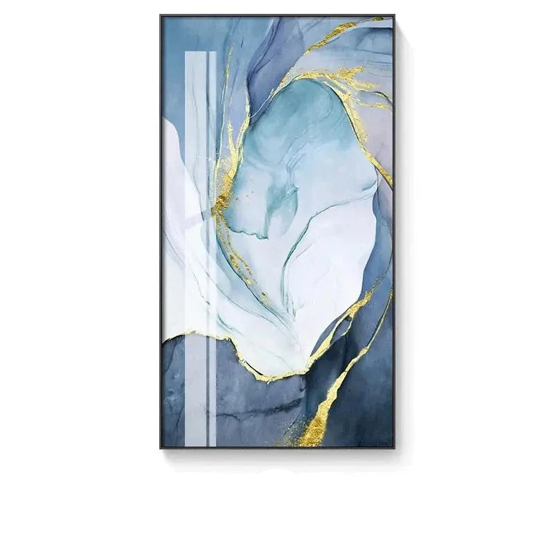 Grey Golden Liquid Marble Wall Art Fine Art Canvas Prints Modern Abstract Pictures For Living Room Dining Room Bedroom Art For Contemporary Interiors