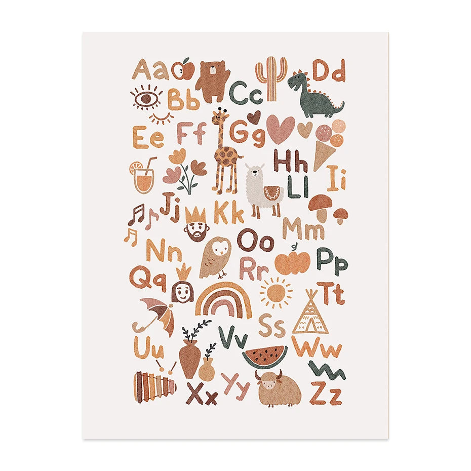 Sun & Rainbow Personalized Nordic Nursery Wall Art Fine Art Canvas Prints Customized Baby's Name Posters Prints For Kid's Room Decor