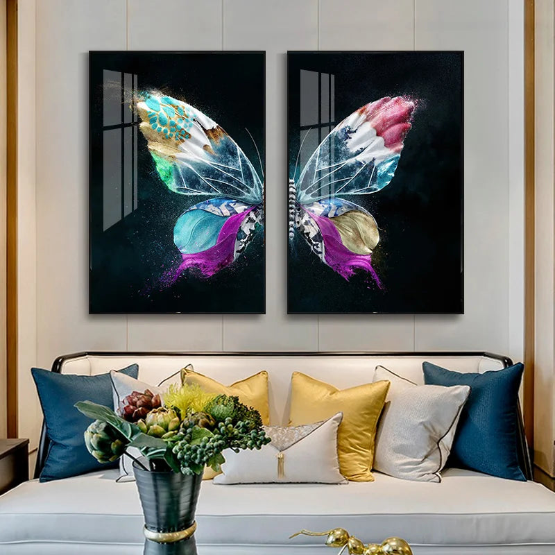 Light Luxury Living Room Decorative Painting Sofa Background Wall Simple And Fashionable Dining Room Bedroom Butterfly Painting