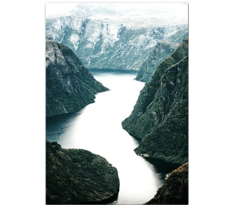 Mountain Lake Wilderness Landscape Wall Art Fine Art Canvas Prints Posters Pictures Of Calm For Living Room Dining Room Decor