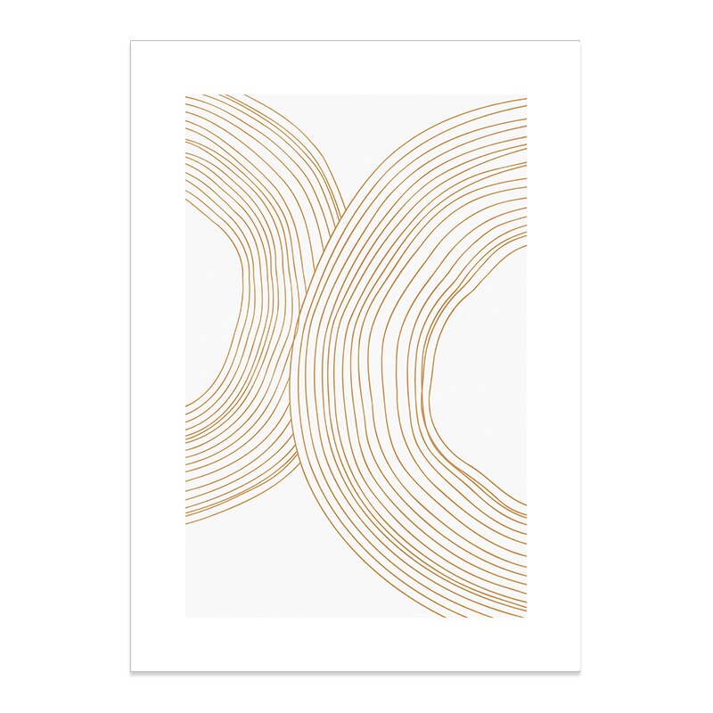 Beige White Minimalist Geometric Line Art Wall Art Fine Art Canvas Prints Elegant Abstract Pictures For Living Room Home Office Decor