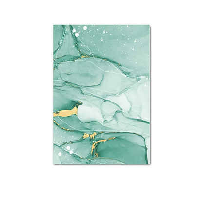 Abstract Green Golden Marble Print Wall Art Fine Art Canvas Prints Pictures For Modern Apartment Living Room Hotel Room Art Decor