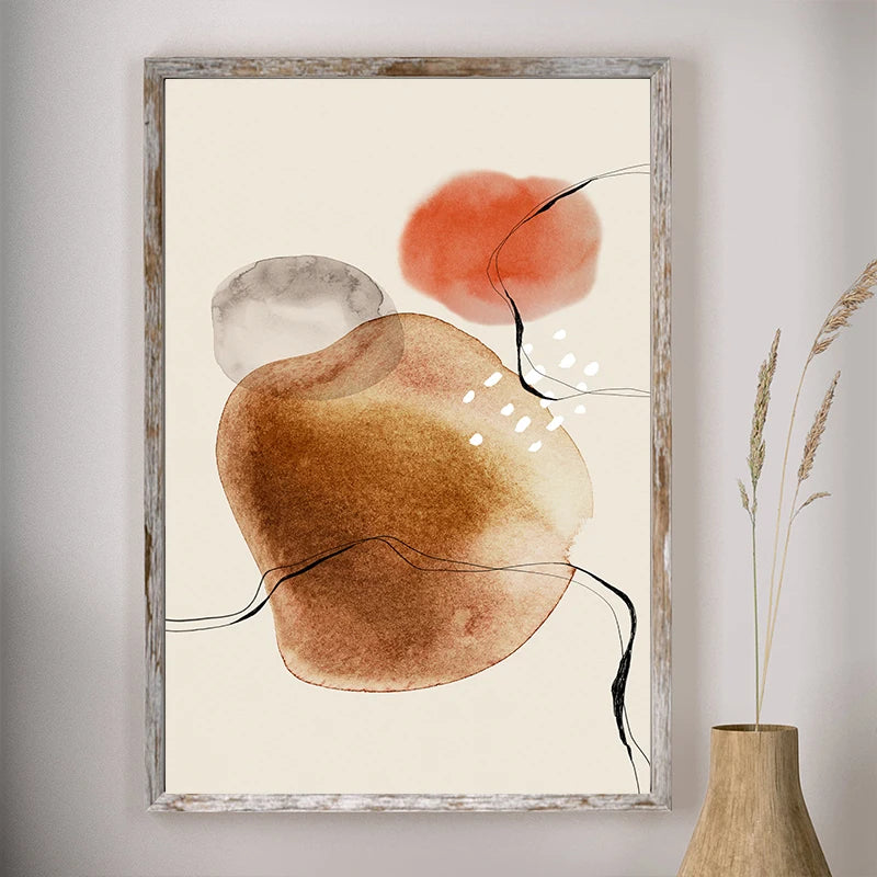 Zen Pebbles Watercolor Wall Art Fine Art Canvas Prints Abstract Minimalist Pictures For Living Room Scandinavian Home Decor