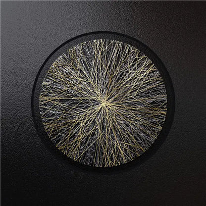 Black Golden Spherical Abstract Geometric Wall Art Fine Art Canvas Prints Modern Aesthetics Square Format Pictures For Living Room Home Office Decor