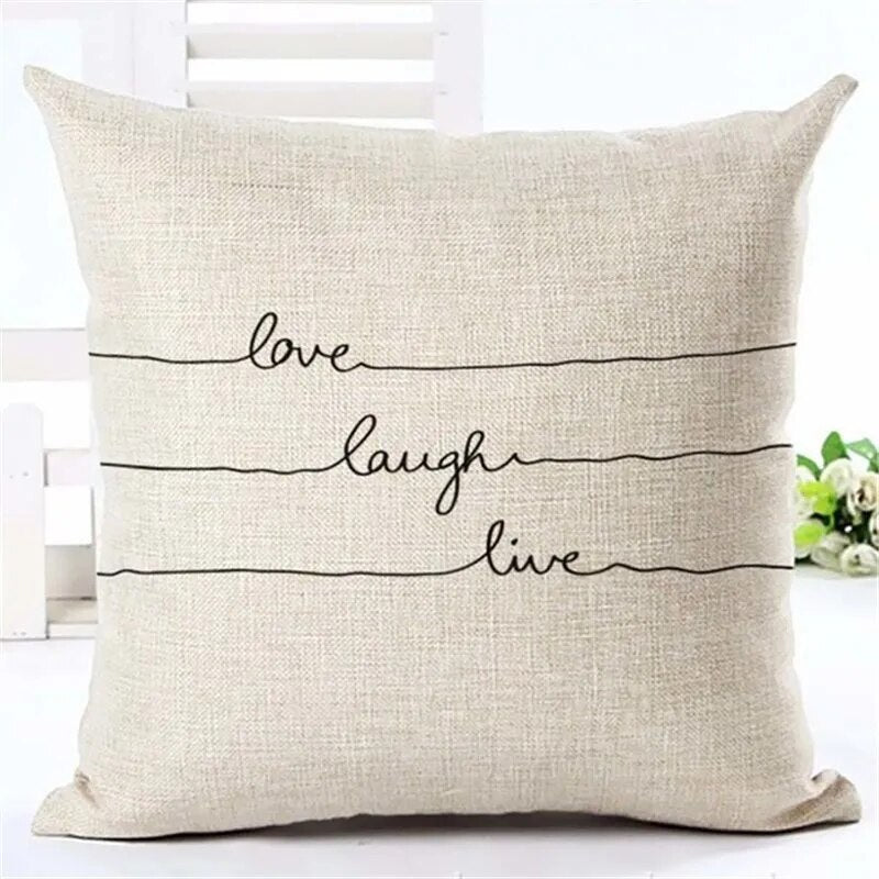 Home Sweet Home Cute Quotes Typographic Linen Cushion Covers for Living Room Sofa Throw Pillow Cases Simple Natural Modern Home Decor