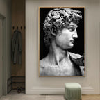 Classical Renaissance Sculpture Michelangelo David Statue Wall Art Fine Art Canvas Print Black &amp; White Picture For Living Room Home Office Decor