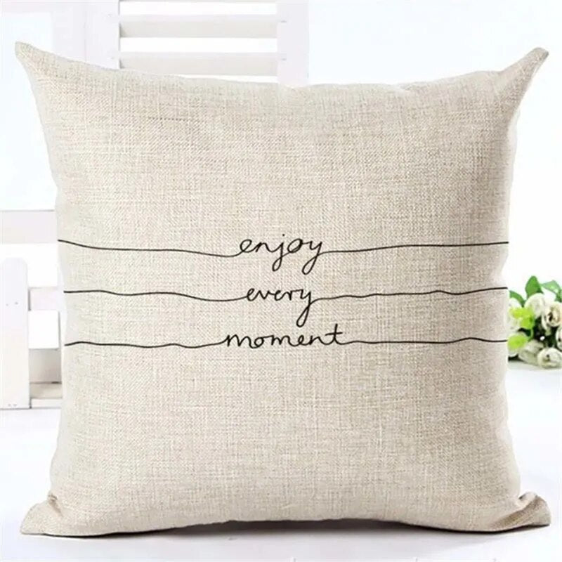 Home Sweet Home Cute Quotes Typographic Linen Cushion Covers for Living Room Sofa Throw Pillow Cases Simple Natural Modern Home Decor