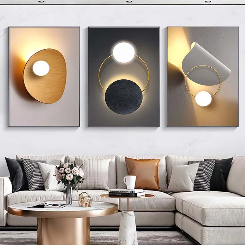 Modern Aesthetics Architectural Abstract Geometric Wall Art Fine Art Canvas Prints Pictures For Luxury Apartment Living Room Home Office Interior Decor