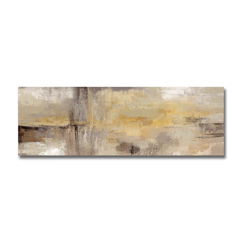 Shades Of Beige Contemporary Abstract Wide Format Wall Art Fine Art Canvas Print Picture For Bedroom Above The Bed Or Above The Sofa
