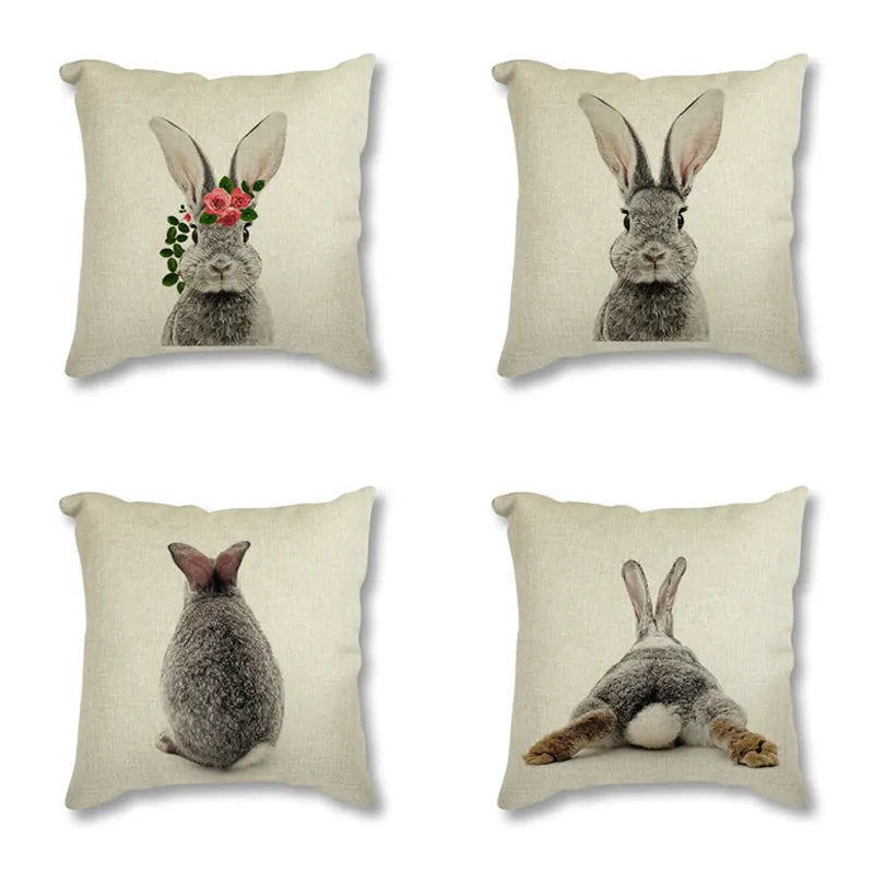 Bunny Tails Cute Nordic Animals Cushion Covers 45x45cm Pillow Covers For Sofa Cushions Simple Home Decor For Bedroom Living Room Throw Cushions