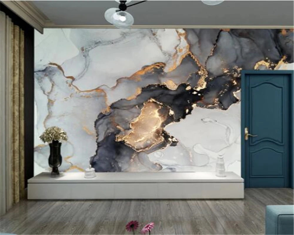 Big Sizes Nordic Liquid Marble Print Large Format Wall Mural Art Decor Wallpaper For Living Room TV Background Art For Living Room