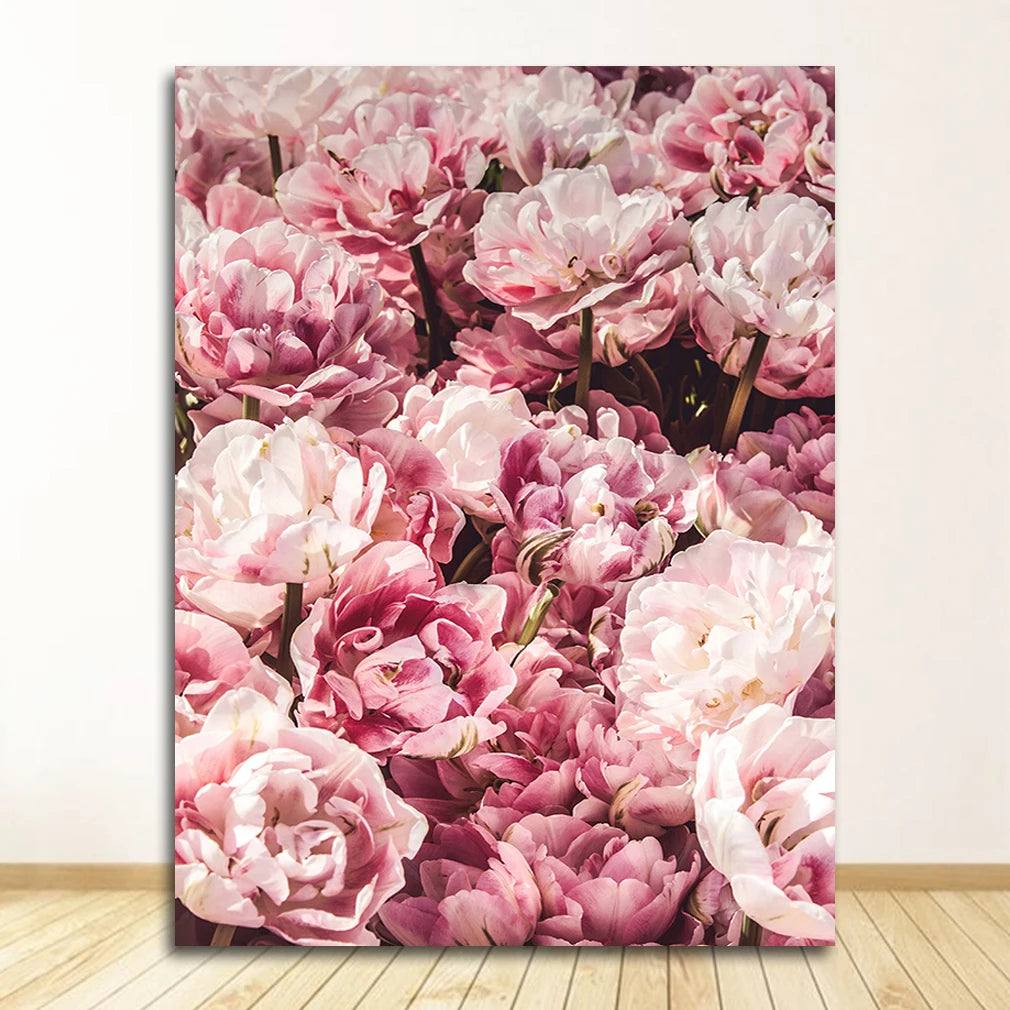 Pink Rose Floral Wall Art Fine Art Canvas Prints Chic Fashion Botany Pictures For Living Room Bedroom Boutique Art For Modern Interiors