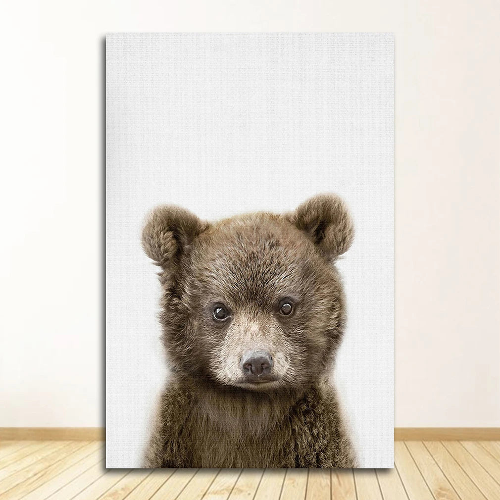 Bear Bunny Elephant Baby Animals Posters Wall Art Fine Art Canvas Prints Cute Pictures For Baby's Room Children's Room Nordic Nursery Art Decor 2025