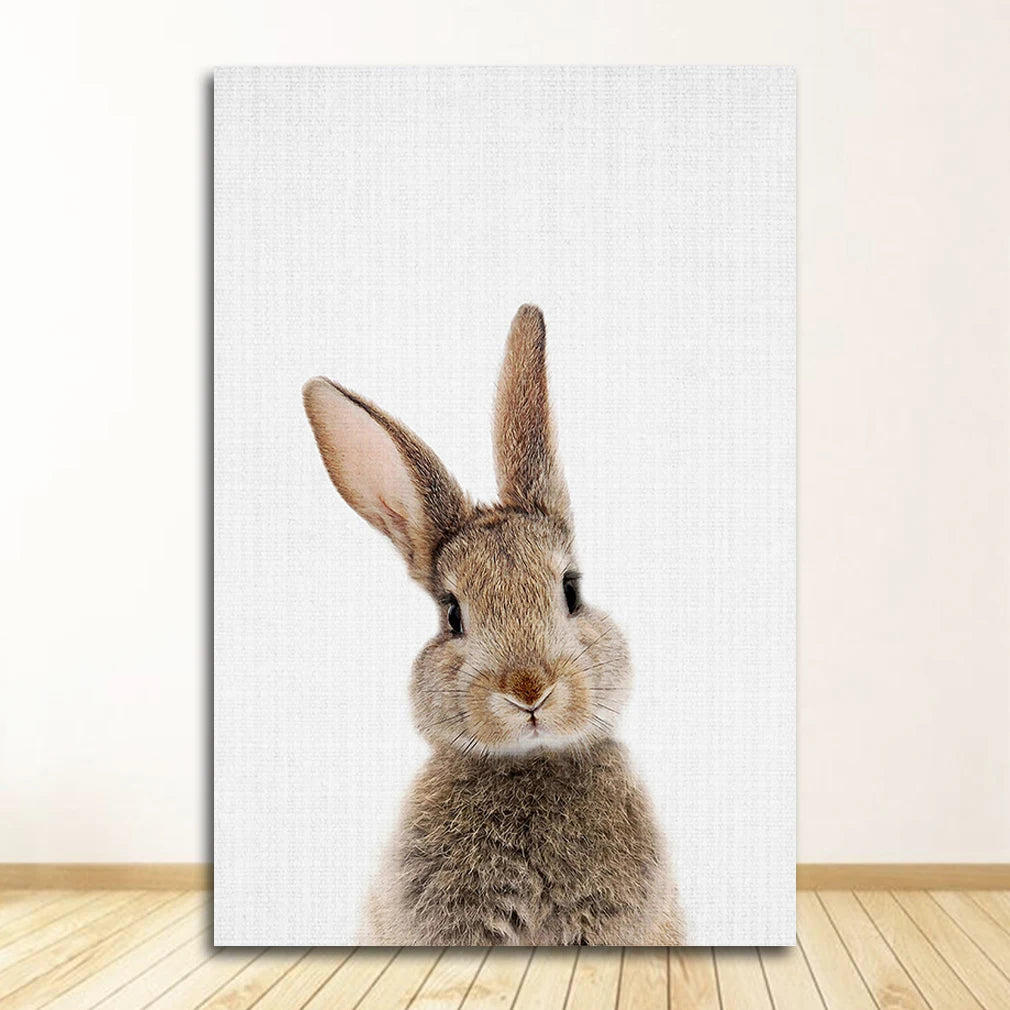 Bear Bunny Elephant Baby Animals Posters Wall Art Fine Art Canvas Prints Cute Pictures For Baby's Room Children's Room Nordic Nursery Art Decor 2025