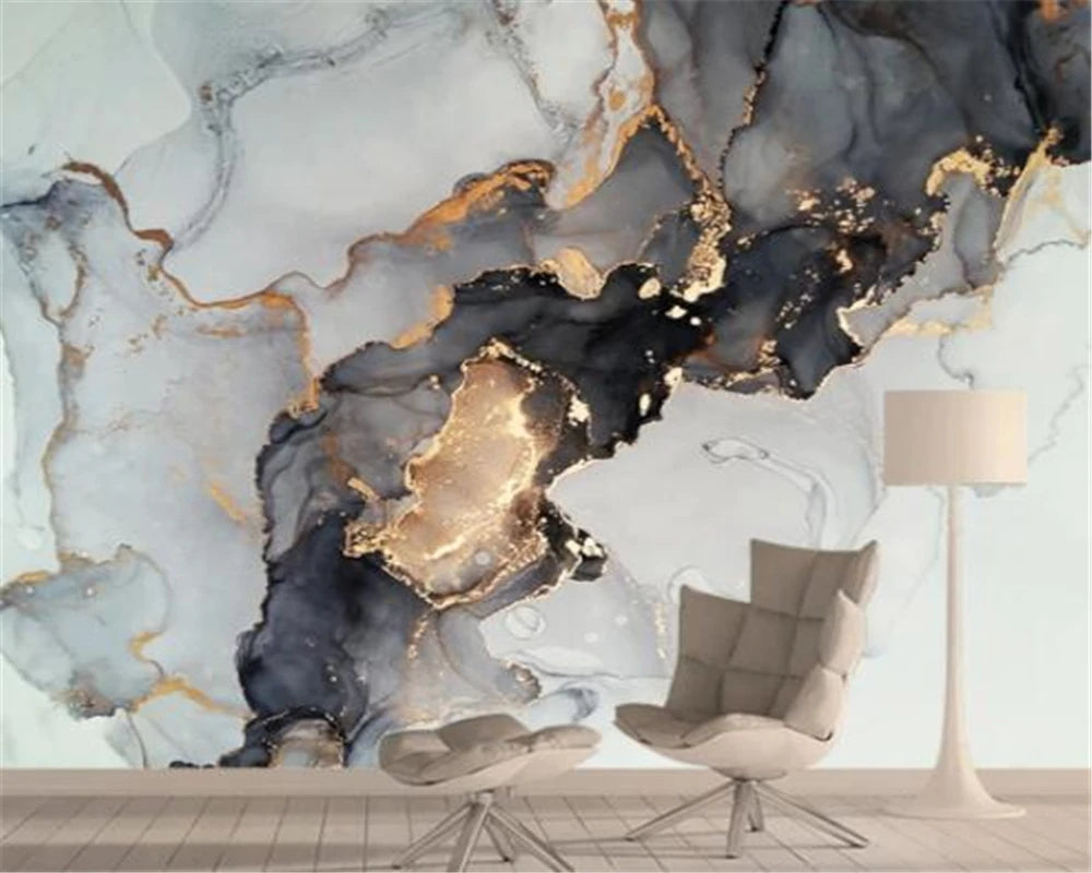 Liquid Marble Print Large Format Wall Mural Wallcovering Big Size Art Decor Wallpaper For Living Room TV Background Art For Living Room