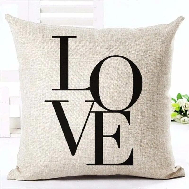 Home Sweet Home Cute Quotes Typographic Linen Cushion Covers for Living Room Sofa Throw Pillow Cases Simple Natural Modern Home Decor