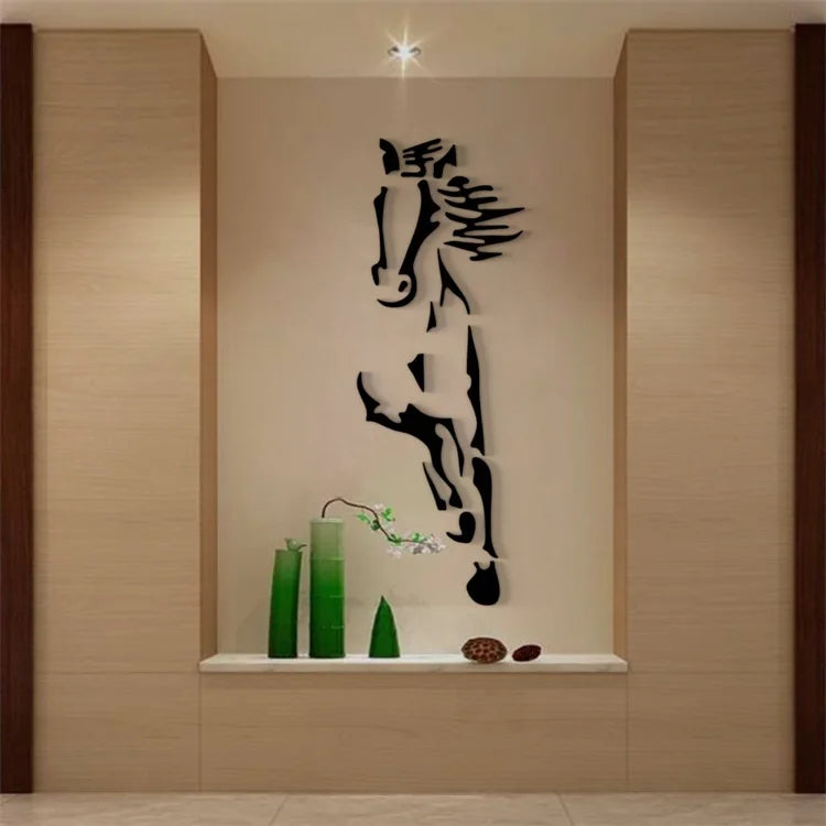 Acrylic 3d Horse Wall Sticker Removable Decal For Living Room Dining Room Entranceway Foyer Wall Decoration Creative DIY Home Decor