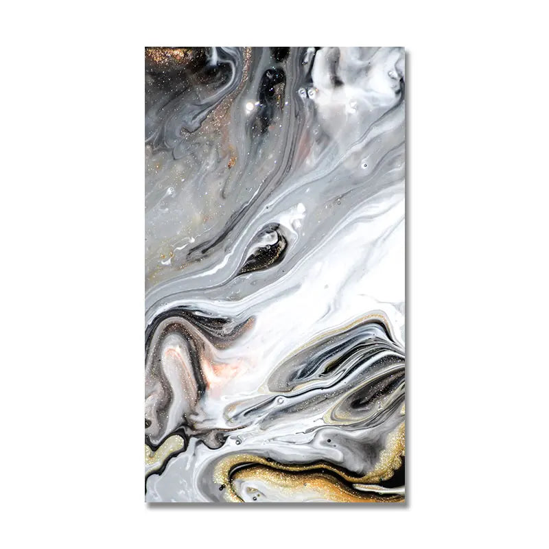 Big Sizes Golden Grey Liquid Marble Wall Art Fine Art Canvas Prints Modern Abstract Pictures For Entrance Hallway Foyer Pictures For Modern Apartment