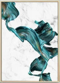 Modern Abstract Flowing Jade Silk Wall Art Fine Art Canvas Prints Auspicious Pictures For Luxury Living Room Kitchen Dining Room Hotel Room Art Decor