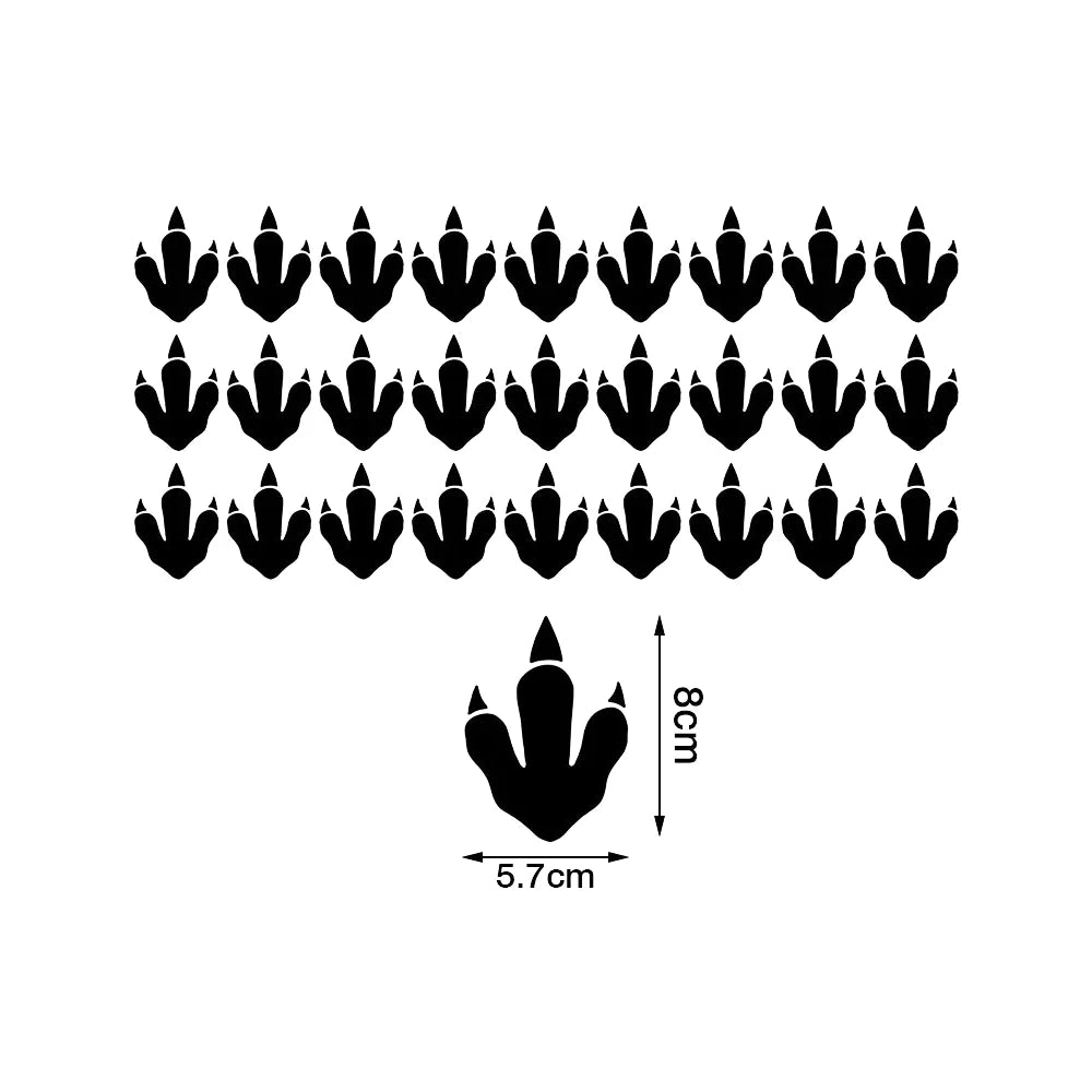 Dino Footprints Wall Decals Set of 27Pcs Vinyl PVC Wall Stickers For Kids Room Removable Peel N Stick Decals For Children's Bedroom Wall Creative DIY Home Decor
