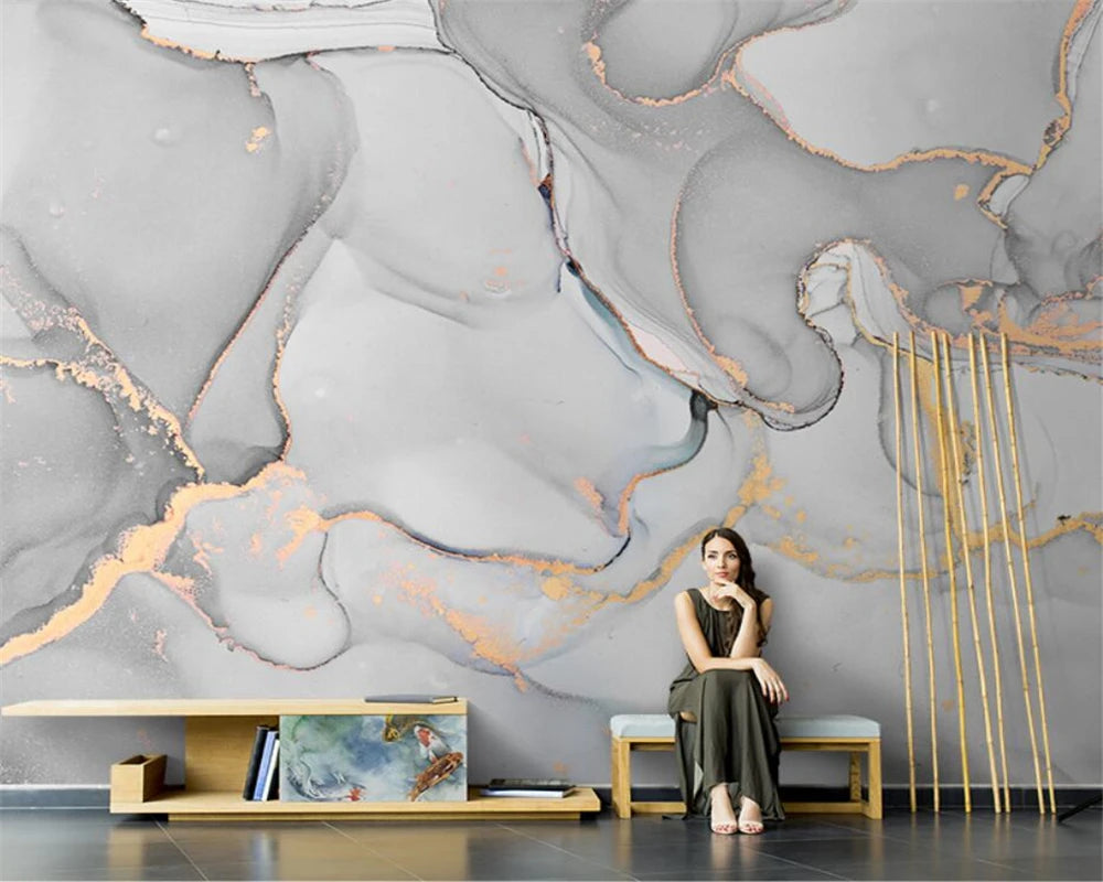 Liquid Marble Print Large Format Wall Mural Wallcovering Big Size Art Decor Wallpaper For Living Room TV Background Art For Living Room.