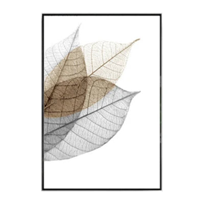 Translucent Leaves Wall Art Fine Art Canvas Prints Minimalist Abstract Botanical Pictures For Living Room Dining Room Bedroom Art Decor