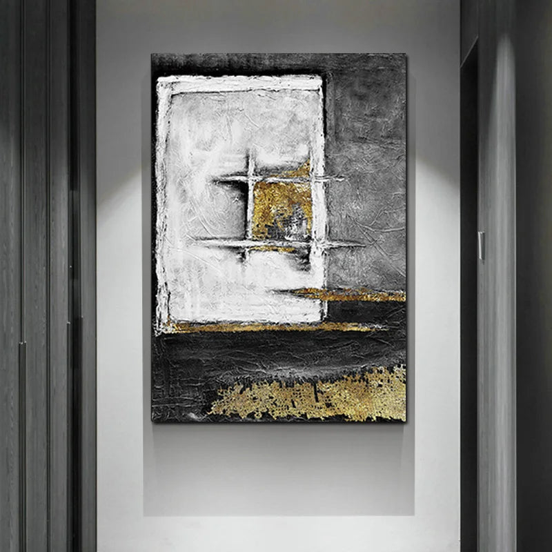 Black White Grey Urban Abstract Wall Art Fine Art Canvas Prints Pictures For Loft Apartment Living Room Dining Room Foyer Art For Modern Living