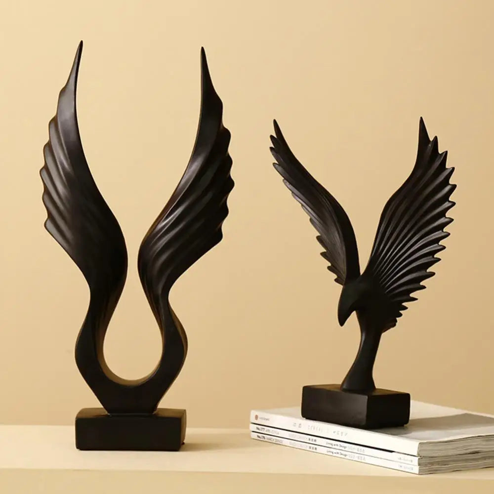 Golden Angel Wings Sculpture Hand Crafted Resin Statue For Living Room Coffee Table Sideboard Mantelpiece Light Luxury Nordic Home Decor Accessories
