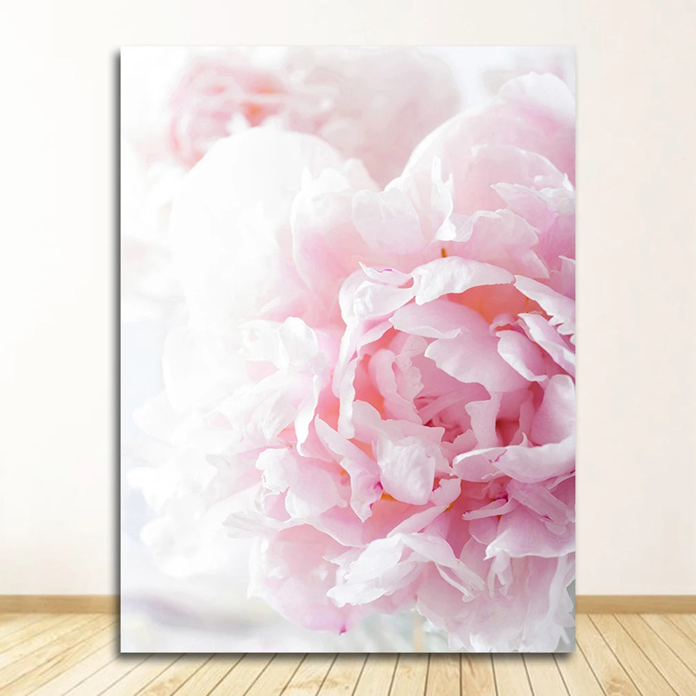 Pink Rose Floral Wall Art Fine Art Canvas Prints Chic Fashion Botany Pictures For Living Room Bedroom Boutique Art For Modern Interiors