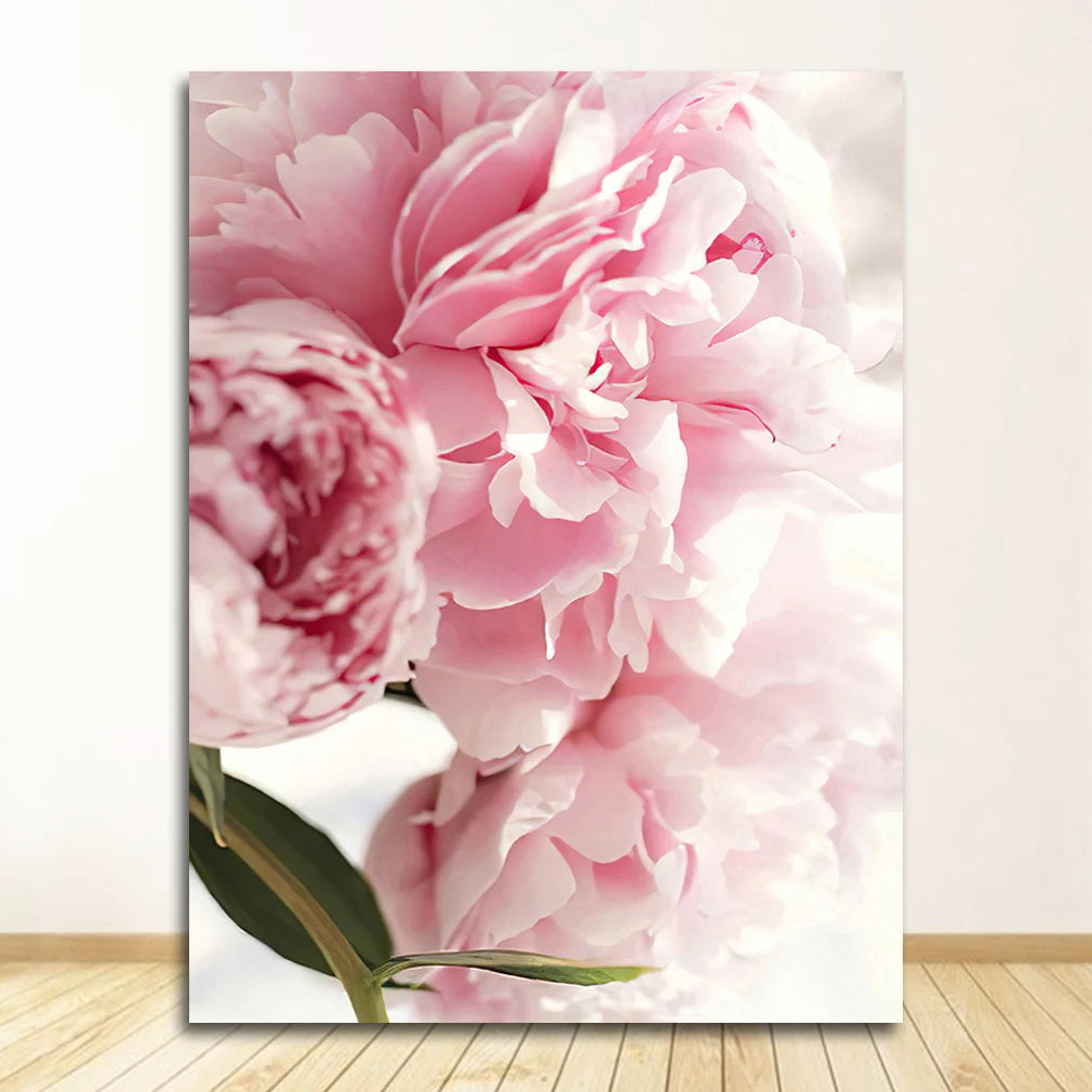 Pink Rose Floral Wall Art Fine Art Canvas Prints Chic Fashion Botany Pictures For Living Room Bedroom Boutique Art For Modern Interiors