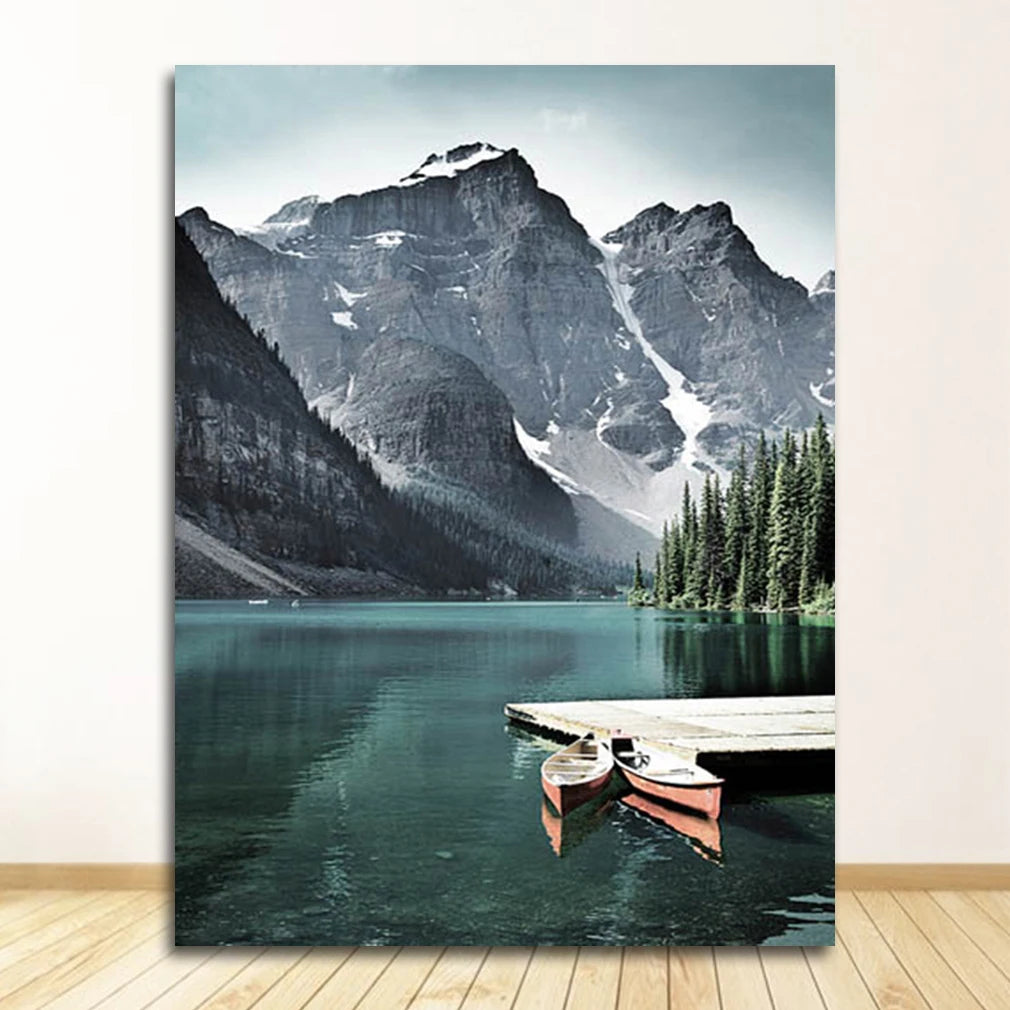 Mountain Lake Landscape Wall Art Fine Art Canvas Prints Inspirational Pictures Of Calm For Living Room Dining Room Home Office Decor 2025