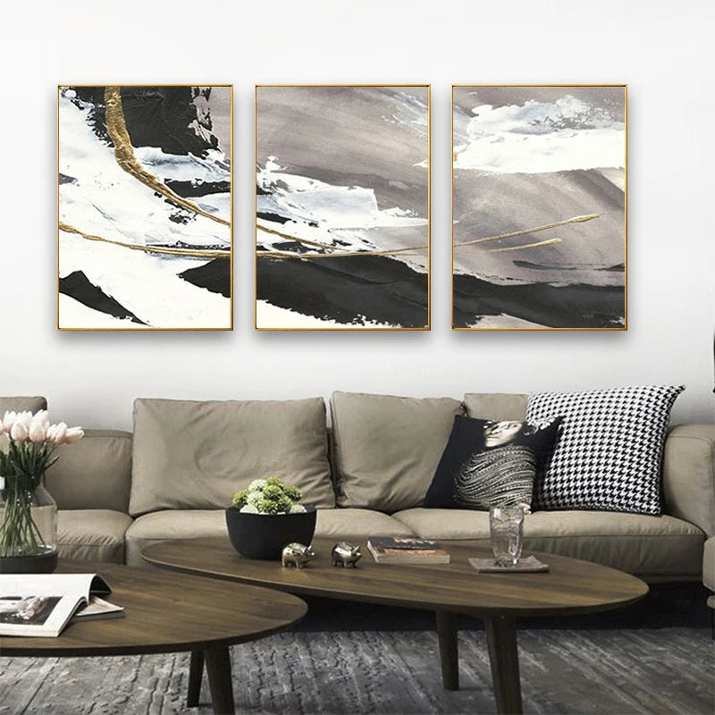 Abstract Shades Of Black Grey Wall Art Fine Art Canvas Prints Modern Nordic Pictures For Living Room Bedroom Scandinavian Home Styling