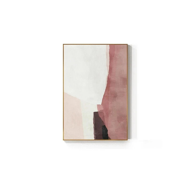 Minimalist Shades Of Pink White Scandinavian Abstract Wall Art Fine Art Canvas Prints Pictures For Modern Apartment Living Room Bedroom Art Decor